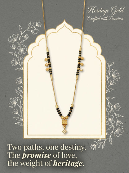 Gold-Toned Stone Studded Mangalsutra Necklace for Women