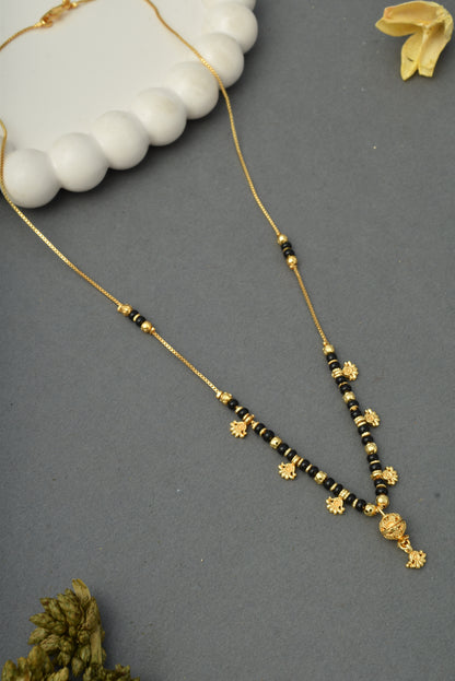 Gold-Toned Stone Studded Mangalsutra Necklace for Women