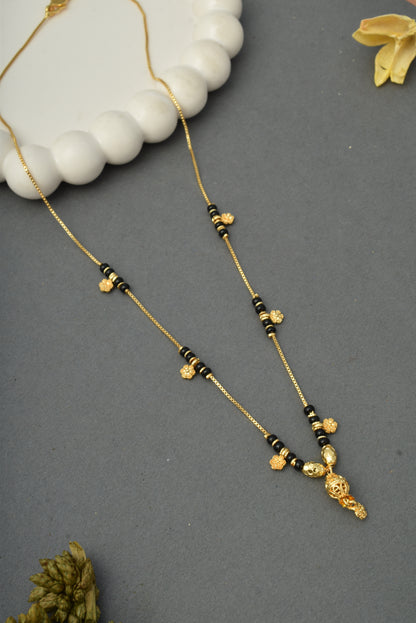 Gold-Toned Stone Studded Mangalsutra Necklace for Women