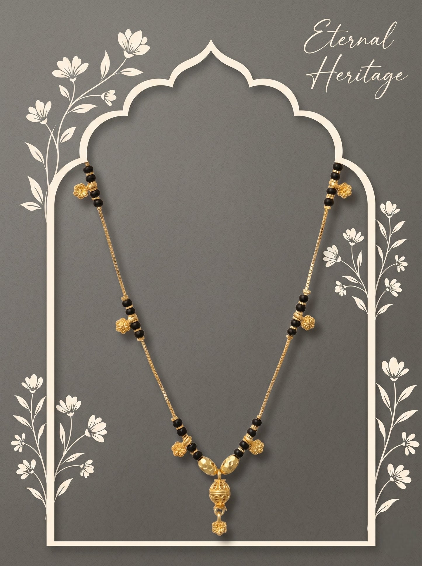 Gold-Toned Stone Studded Mangalsutra Necklace for Women
