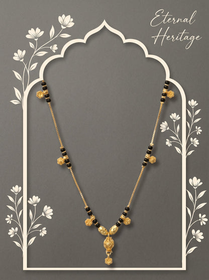 Gold-Toned Stone Studded Mangalsutra Necklace for Women