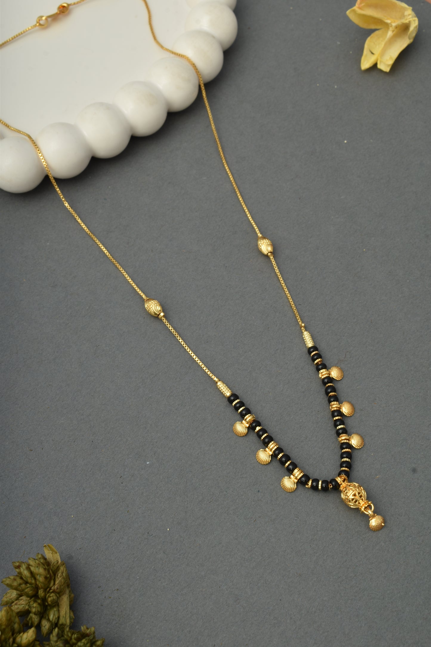 Gold-Toned Stone Studded Mangalsutra Necklace for Women
