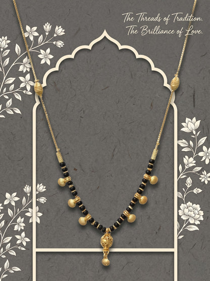 Gold-Toned Stone Studded Mangalsutra Necklace for Women