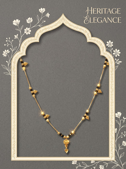 Gold-Toned Stone Studded Mangalsutra Necklace for Women