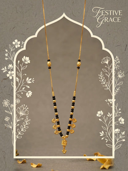 Gold-Toned Stone Studded Mangalsutra Necklace for Women