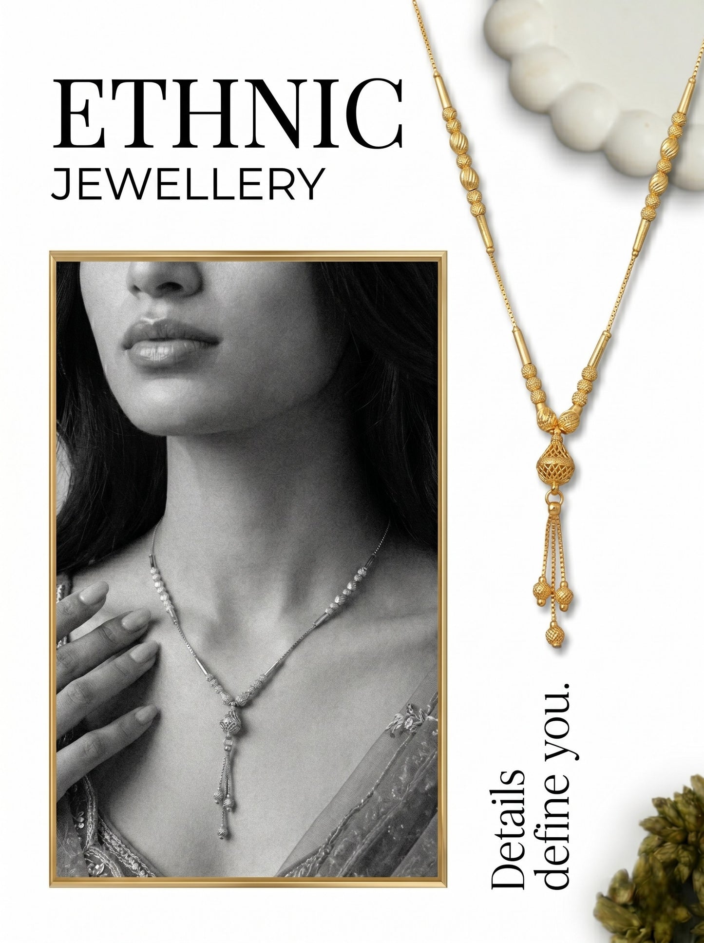 Ethnic Gold-Toned Tanmaniya Necklace for Women