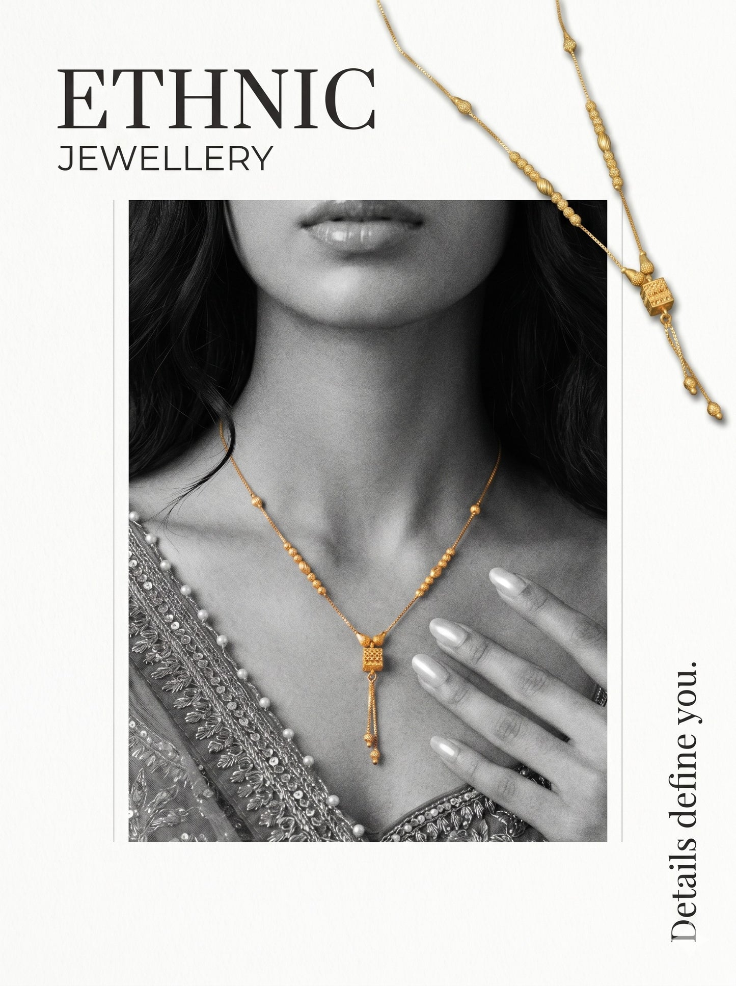 Ethnic Gold-Toned Tanmaniya Necklace for Women