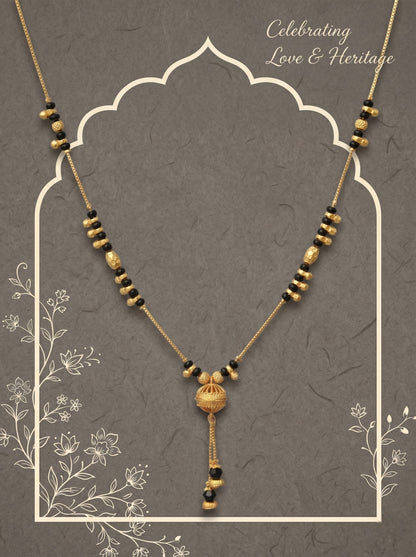 Gold-Toned Stone Studded Mangalsutra Necklace for Women