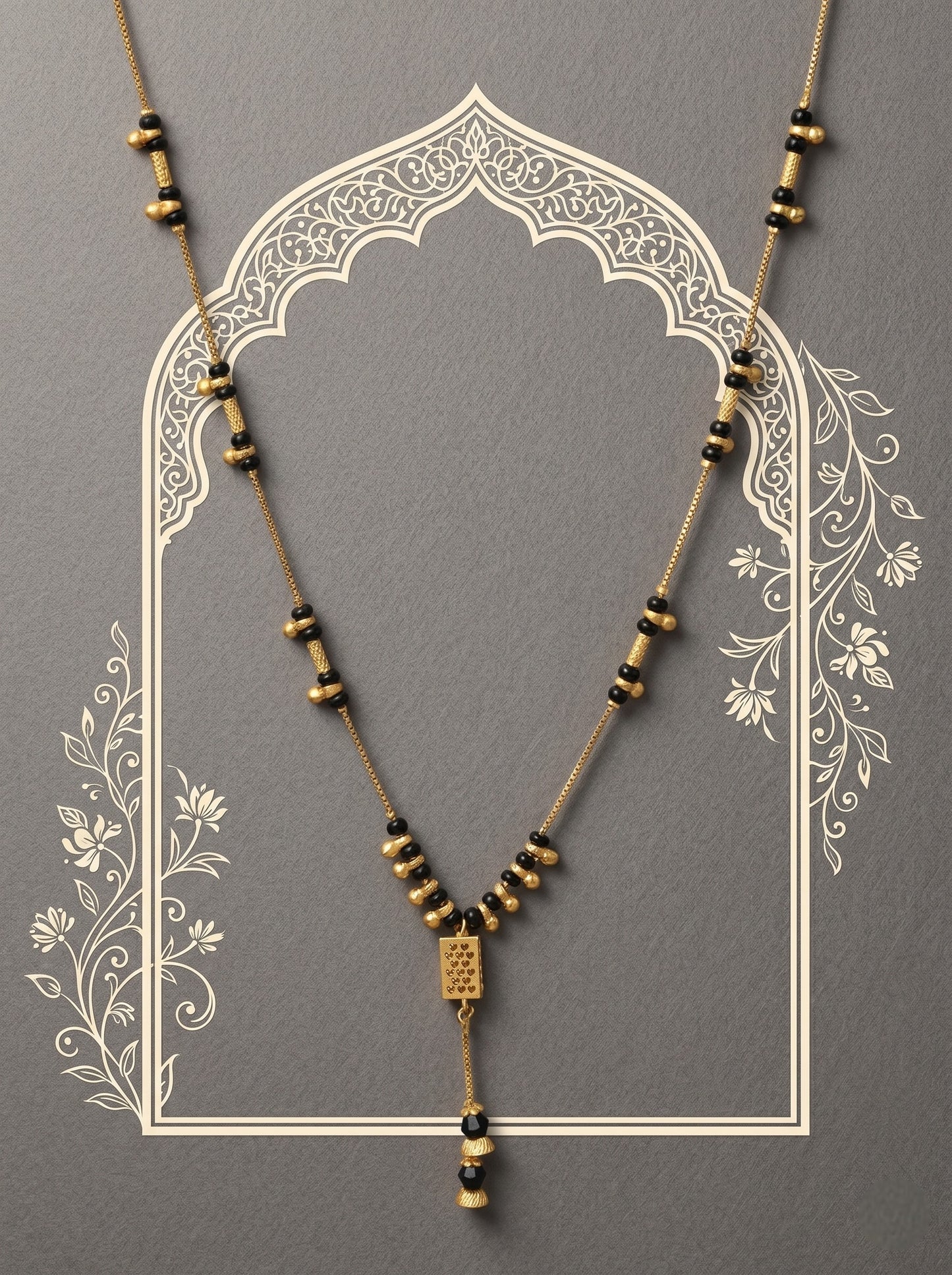 Gold-Toned Stone Studded Mangalsutra Necklace for Women