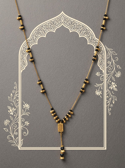 Gold-Toned Stone Studded Mangalsutra Necklace for Women
