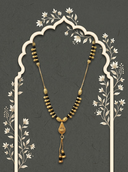 Gold-Toned Stone Studded Mangalsutra Necklace for Women