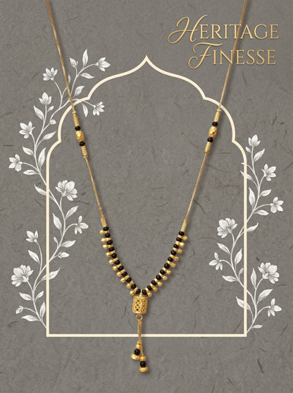 Gold-Toned Stone Studded Mangalsutra Necklace for Women