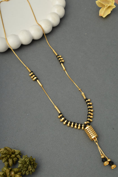 Gold-Toned Stone Studded Mangalsutra Necklace for Women
