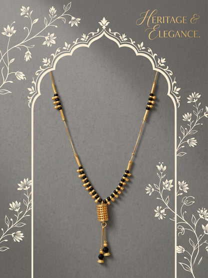 Gold-Toned Stone Studded Mangalsutra Necklace for Women