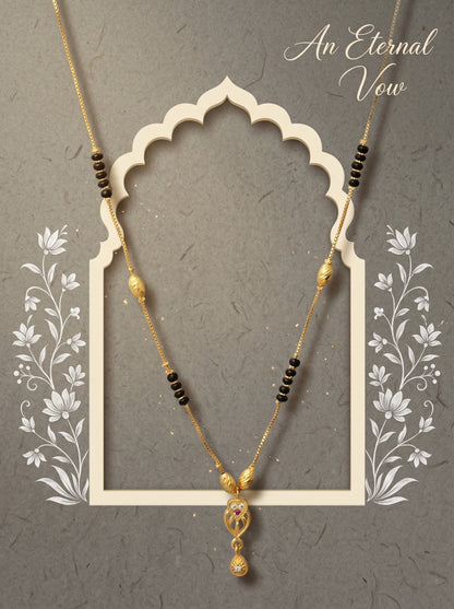 Gold-Toned Stone Studded Mangalsutra Necklace for Women