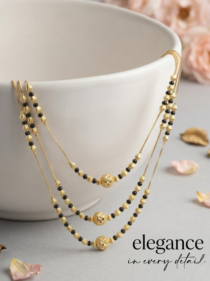 Gold-Toned Stone Studded Mangalsutra Necklace for Women