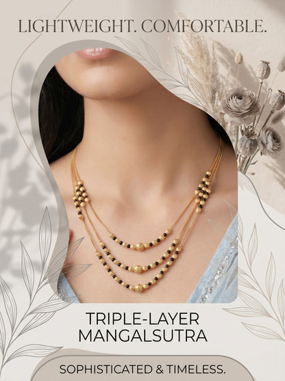 Gold-Toned Stone Studded Mangalsutra Necklace for Women