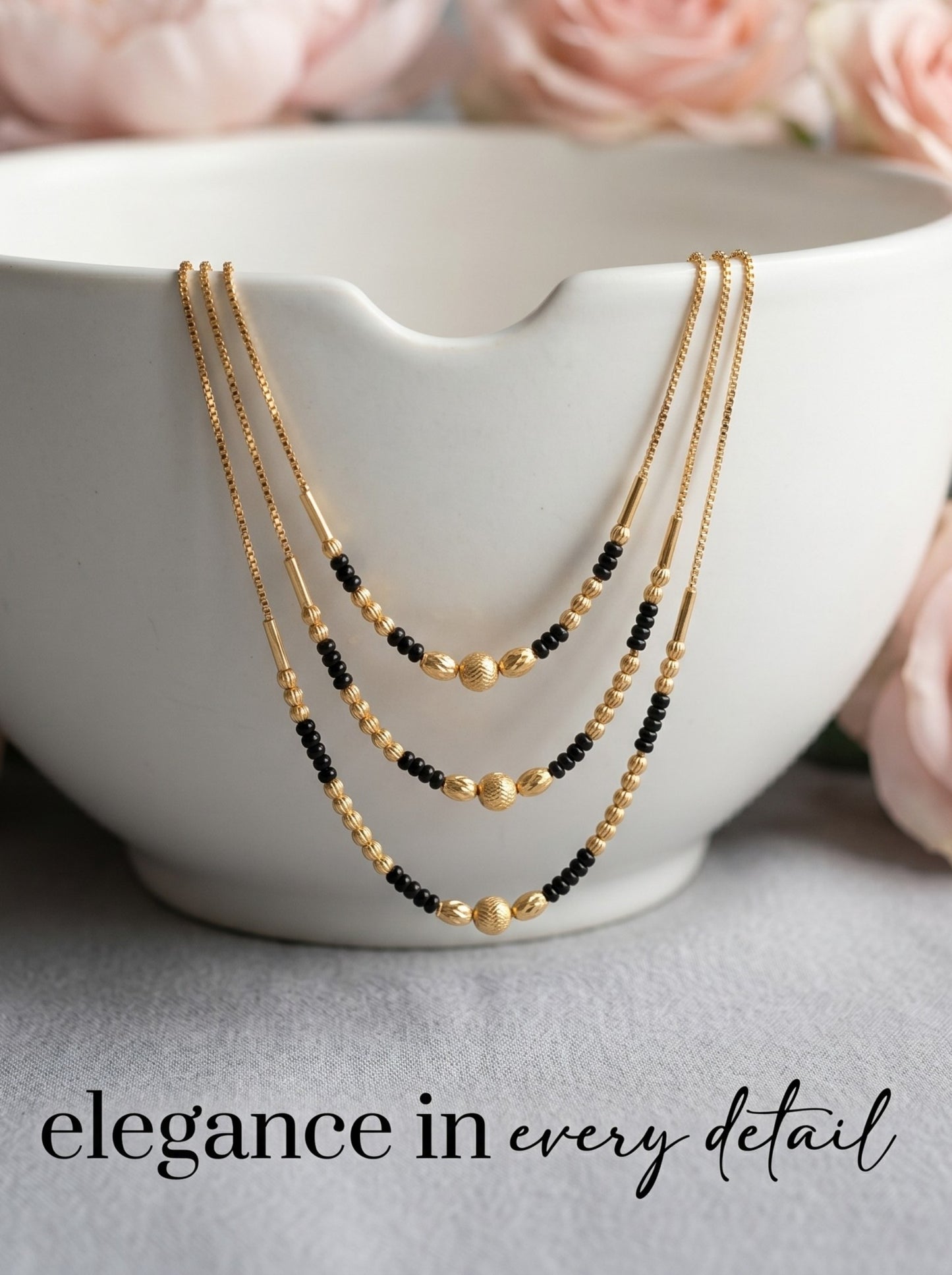 Gold-Toned Stone Studded Mangalsutra Necklace for Women