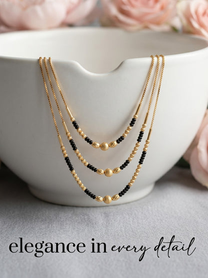 Gold-Toned Stone Studded Mangalsutra Necklace for Women