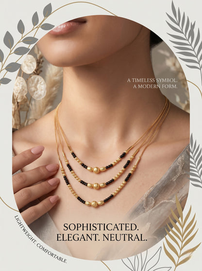 Gold-Toned Stone Studded Mangalsutra Necklace for Women