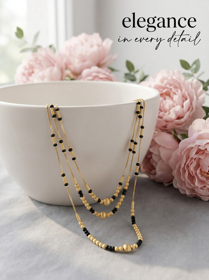 Gold-Toned Stone Studded Mangalsutra Necklace for Women