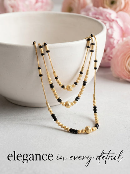 Gold-Toned Stone Studded Mangalsutra Necklace for Women