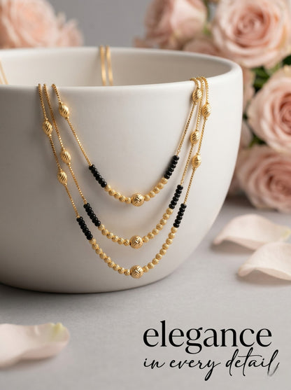 Gold-Toned Stone Studded Mangalsutra Necklace for Women