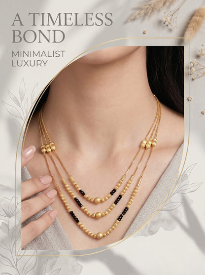 Gold-Toned Stone Studded Mangalsutra Necklace for Women