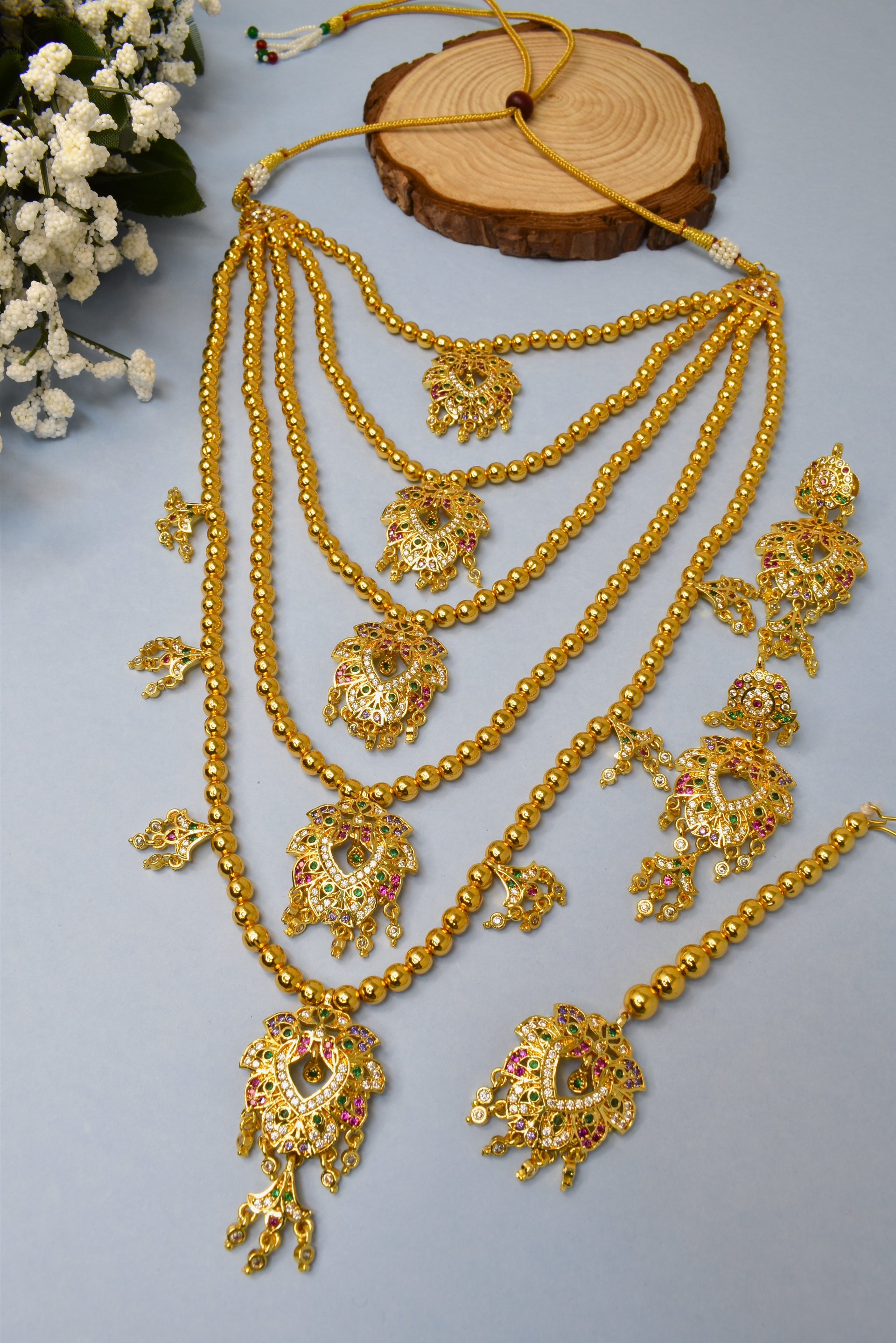 AD Dohari Traditional Necklace Micro Gold Gram Plated – Meira