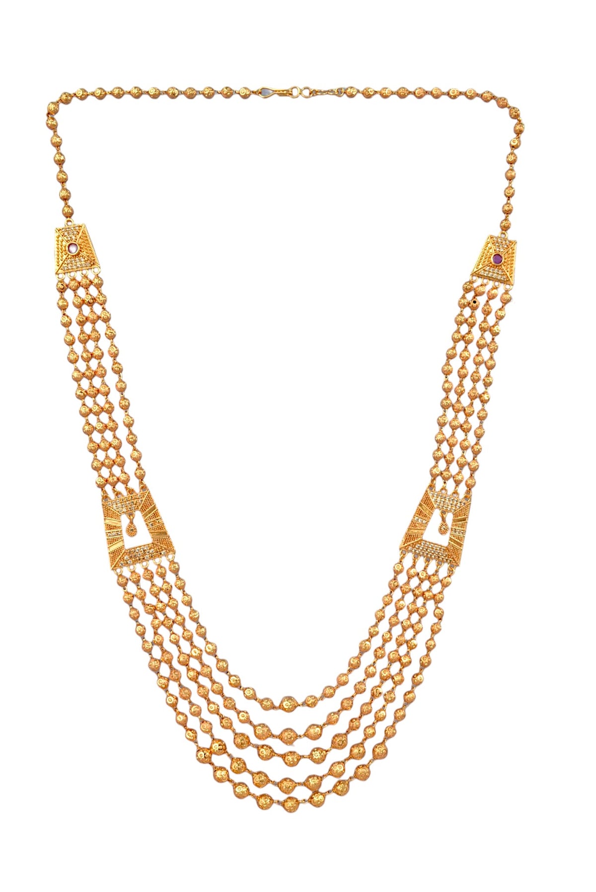Traditional Multistrand Gold Plated Necklace for Women