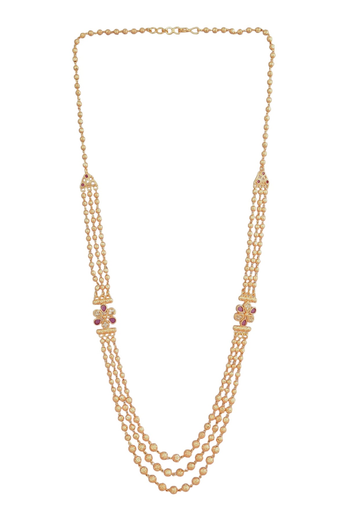 Stylish Gold-Plated Layered Stone Necklace for Women