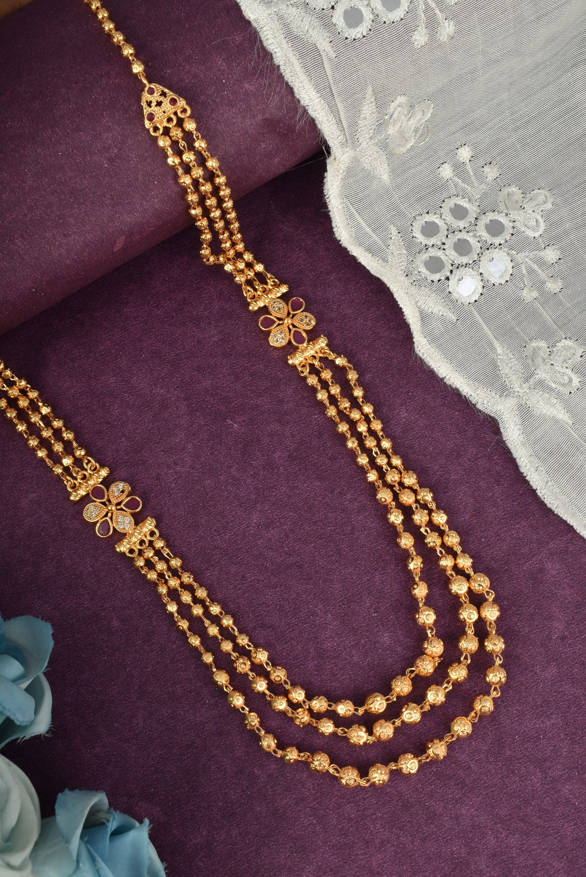 Stylish Gold-Plated Layered Stone Necklace for Women
