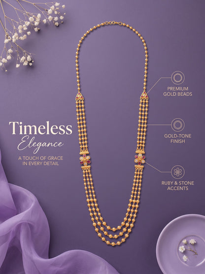 Stylish Gold-Plated Layered Stone Necklace for Women
