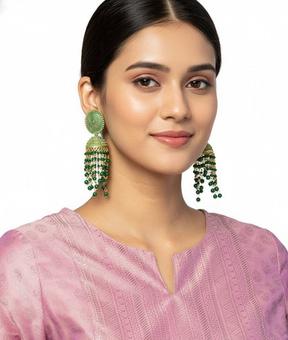 kundan jhumka,meenakari earrings,kahmiri earring,chandbali,chandelier earrings, dome jhumkas,pearl cluster jhumka, long earrings,heavy earrings,big earrings,designer earrings,latest design,new design