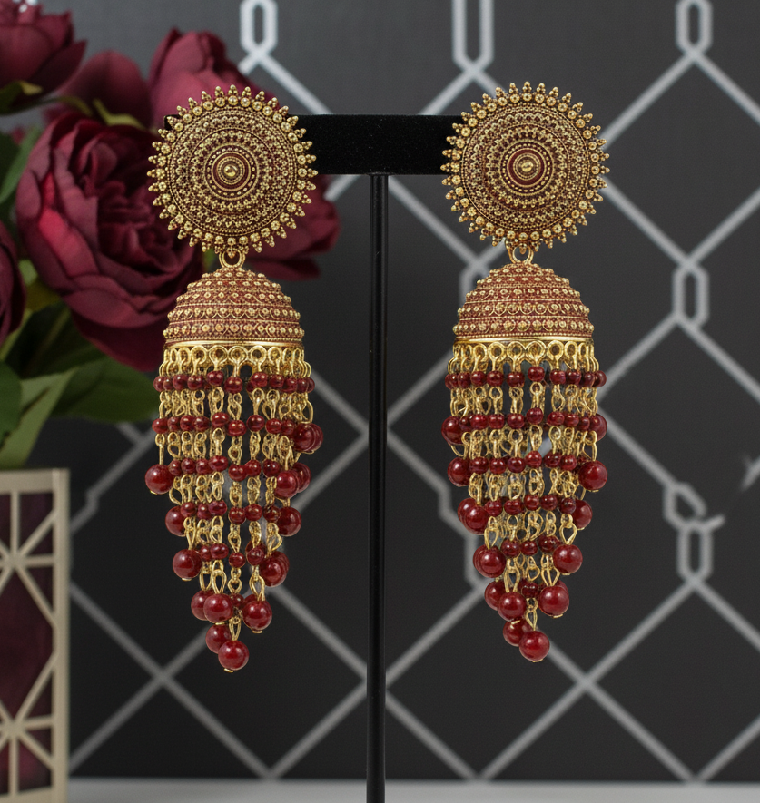 kundan jhumka,meenakari earrings,kahmiri earring,chandbali,chandelier earrings, dome jhumkas,pearl cluster jhumka, long earrings,heavy earrings,big earrings,designer earrings,latest design,new design