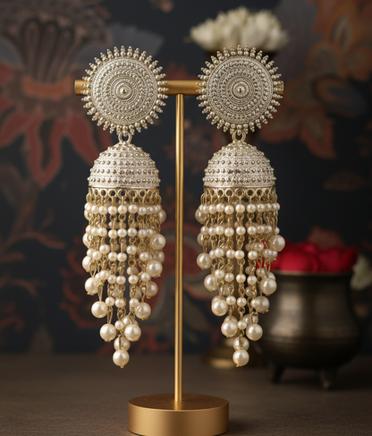 kundan jhumka,meenakari earrings,kahmiri earring,chandbali,chandelier earrings, dome jhumkas,pearl cluster jhumka, long earrings,heavy earrings,big earrings,designer earrings,latest design,new design