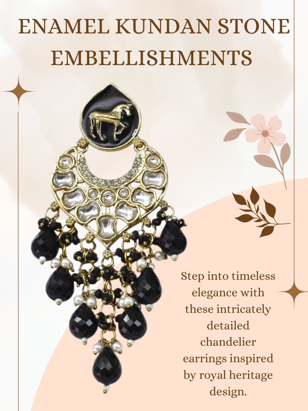 Meira Jewellery Gold Plated Traditional Kundan Drop Earrings for Women, Statement Chandbali Style Earrings with Stone Work and Beaded Dangling Drops, Festive Wedding Party Long Dangler Earrings-01