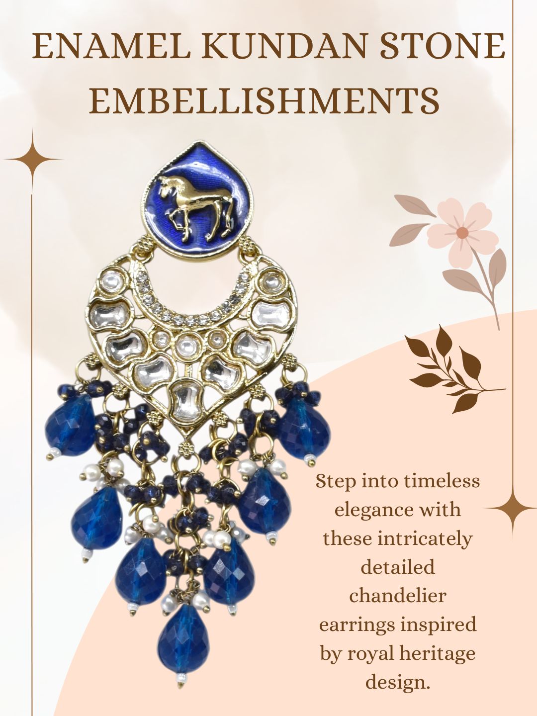 Meira Jewellery Gold Plated Traditional Kundan Drop Earrings for Women, Statement Chandbali Style Earrings with Stone Work and Beaded Dangling Drops, Festive Wedding Party Long Dangler Earrings-02