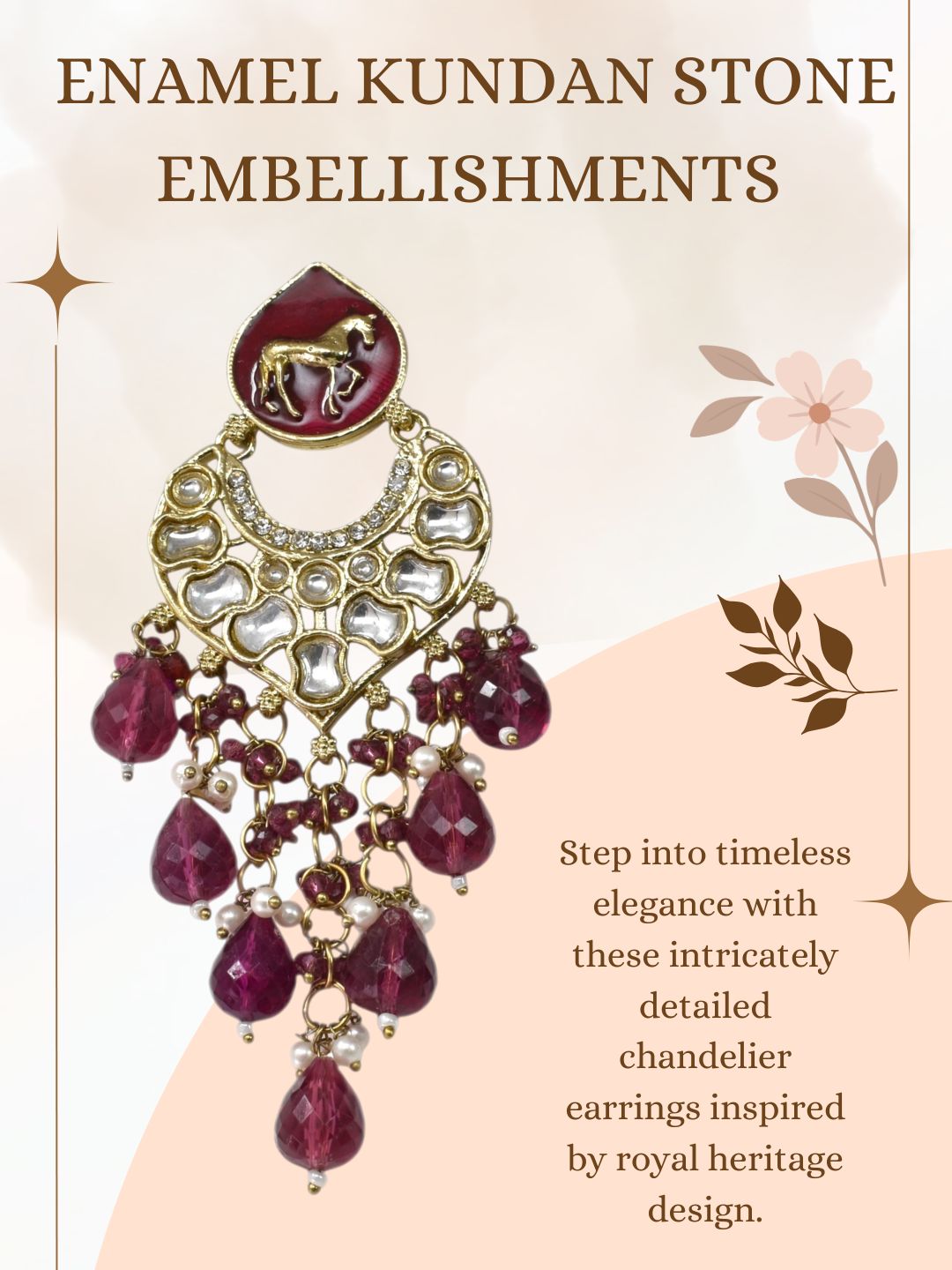 Meira Jewellery Gold Plated Traditional Kundan Drop Earrings for Women, Statement Chandbali Style Earrings with Stone Work and Beaded Dangling Drops, Festive Wedding Party Long Dangler Earrings-05