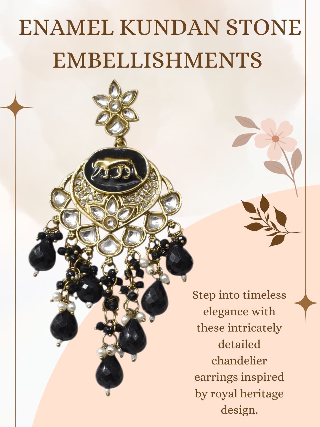 Meira Jewellery Gold Plated Traditional Kundan Drop Earrings for Women, Statement Chandbali Style Earrings with Stone Work and Beaded Dangling Drops, Festive Wedding Party Long Dangler Earrings-08