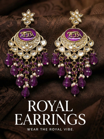 Meira Jewellery Gold Plated Traditional Kundan Drop Earrings for Women, Statement Chandbali Style Earrings with Stone Work and Beaded Dangling Drops, Festive Wedding Party Long Dangler Earrings-13