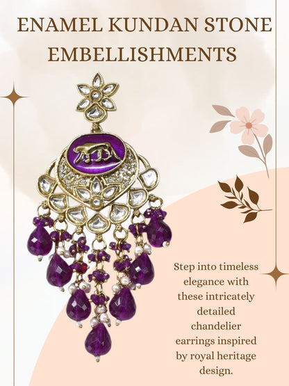 Meira Jewellery Gold Plated Traditional Kundan Drop Earrings for Women, Statement Chandbali Style Earrings with Stone Work and Beaded Dangling Drops, Festive Wedding Party Long Dangler Earrings-13