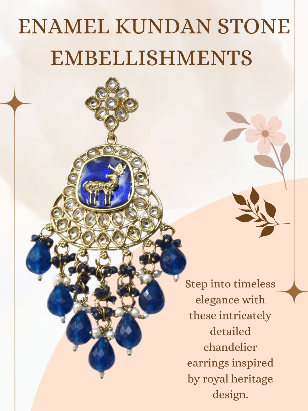 Meira Jewellery Gold Plated Traditional Kundan Drop Earrings for Women, Statement Chandbali Style Earrings with Stone Work and Beaded Dangling Drops, Festive Wedding Party Long Dangler Earrings-15