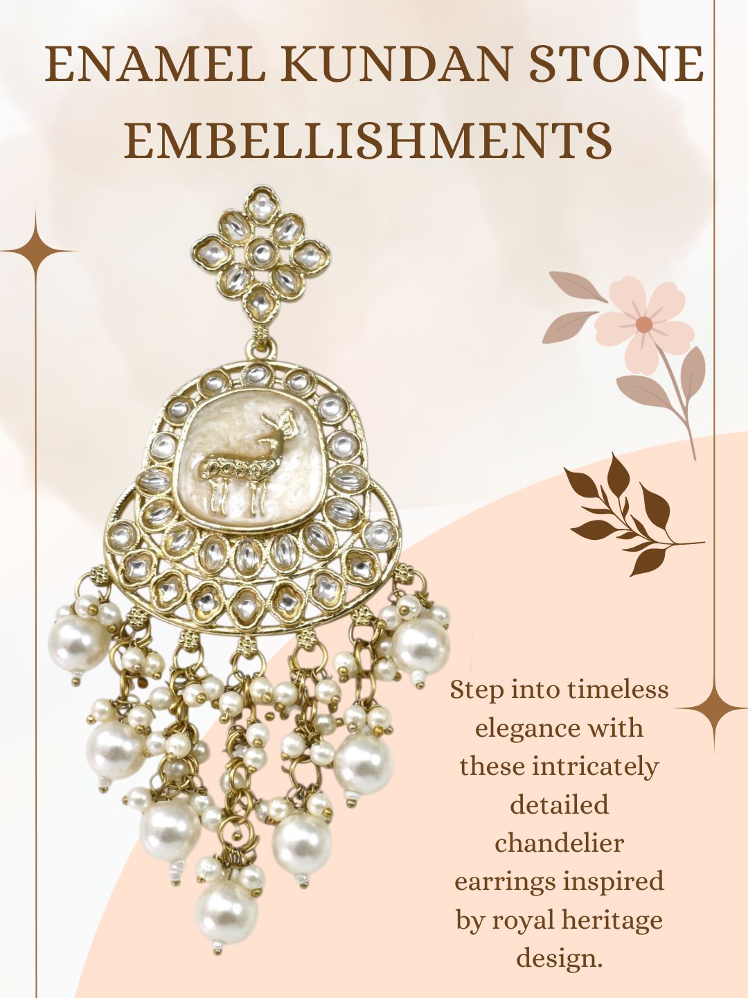 Meira Jewellery Gold Plated Traditional Kundan Drop Earrings for Women, Statement Chandbali Style Earrings with Stone Work and Beaded Dangling Drops, Festive Wedding Party Long Dangler Earrings-16