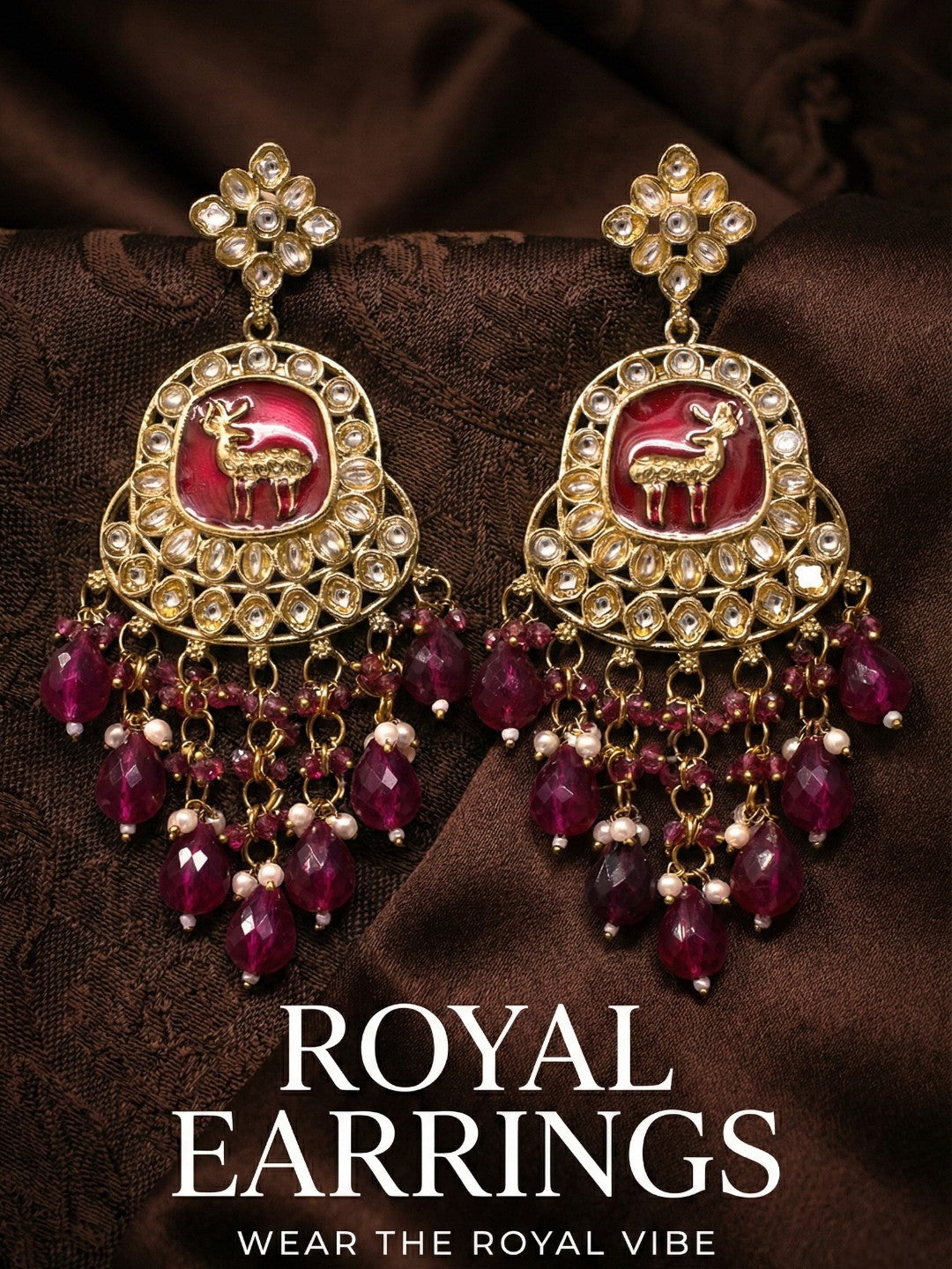 Meira Jewellery Gold Plated Traditional Kundan Drop Earrings for Women, Statement Chandbali Style Earrings with Stone Work and Beaded Dangling Drops, Festive Wedding Party Long Dangler Earrings-18