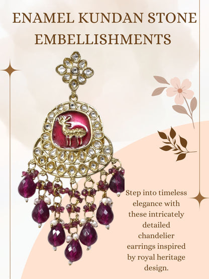 Meira Jewellery Gold Plated Traditional Kundan Drop Earrings for Women, Statement Chandbali Style Earrings with Stone Work and Beaded Dangling Drops, Festive Wedding Party Long Dangler Earrings-18