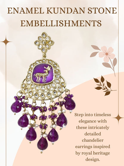 Meira Jewellery Gold Plated Traditional Kundan Drop Earrings for Women, Statement Chandbali Style Earrings with Stone Work and Beaded Dangling Drops, Festive Wedding Party Long Dangler Earrings-20