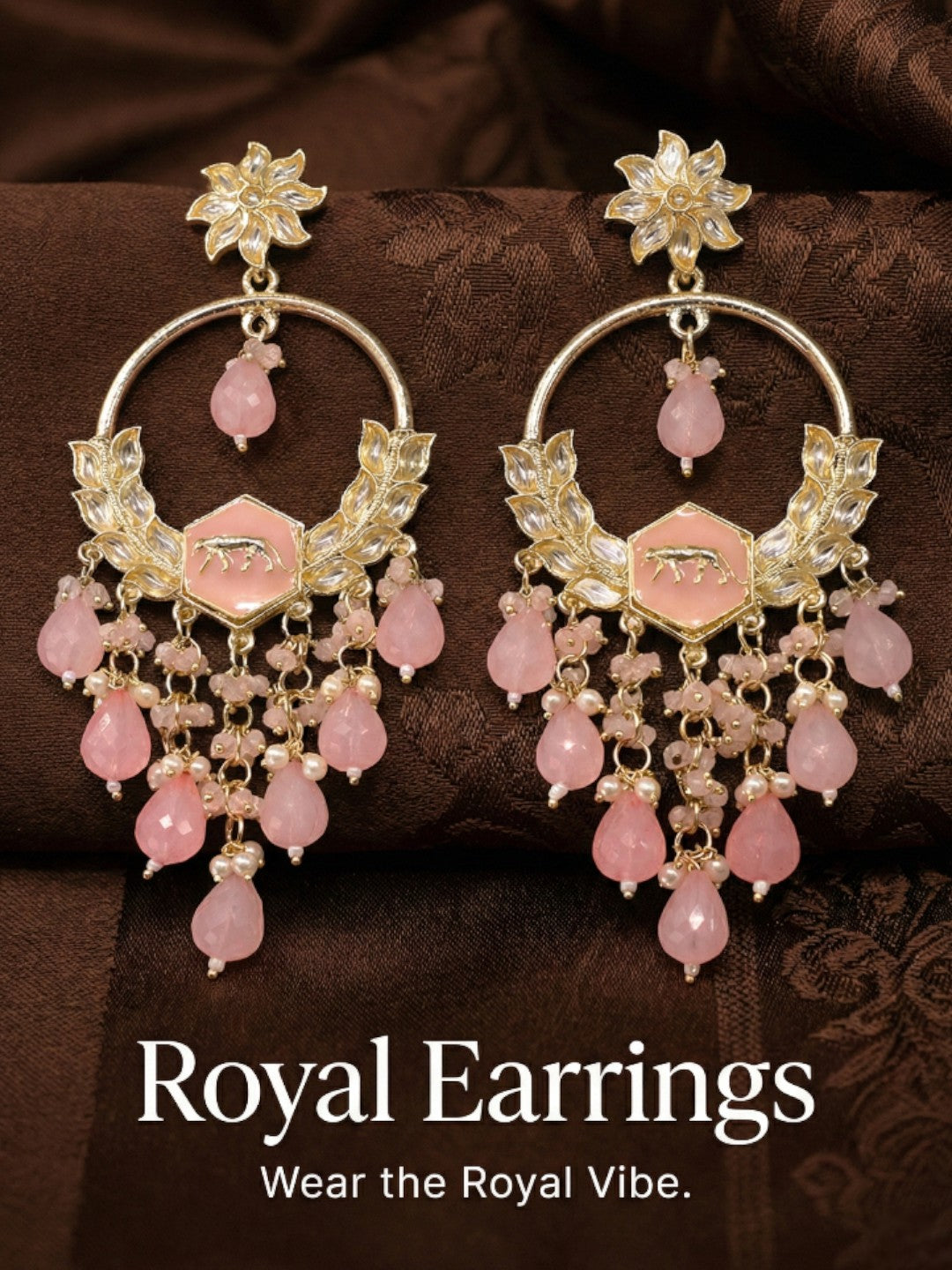 Meira Jewellery Gold Plated Traditional Kundan Drop Earrings for Women, Statement Chandbali Style Earrings with Stone Work and Beaded Dangling Drops, Festive Wedding Party Long Dangler Earrings-23