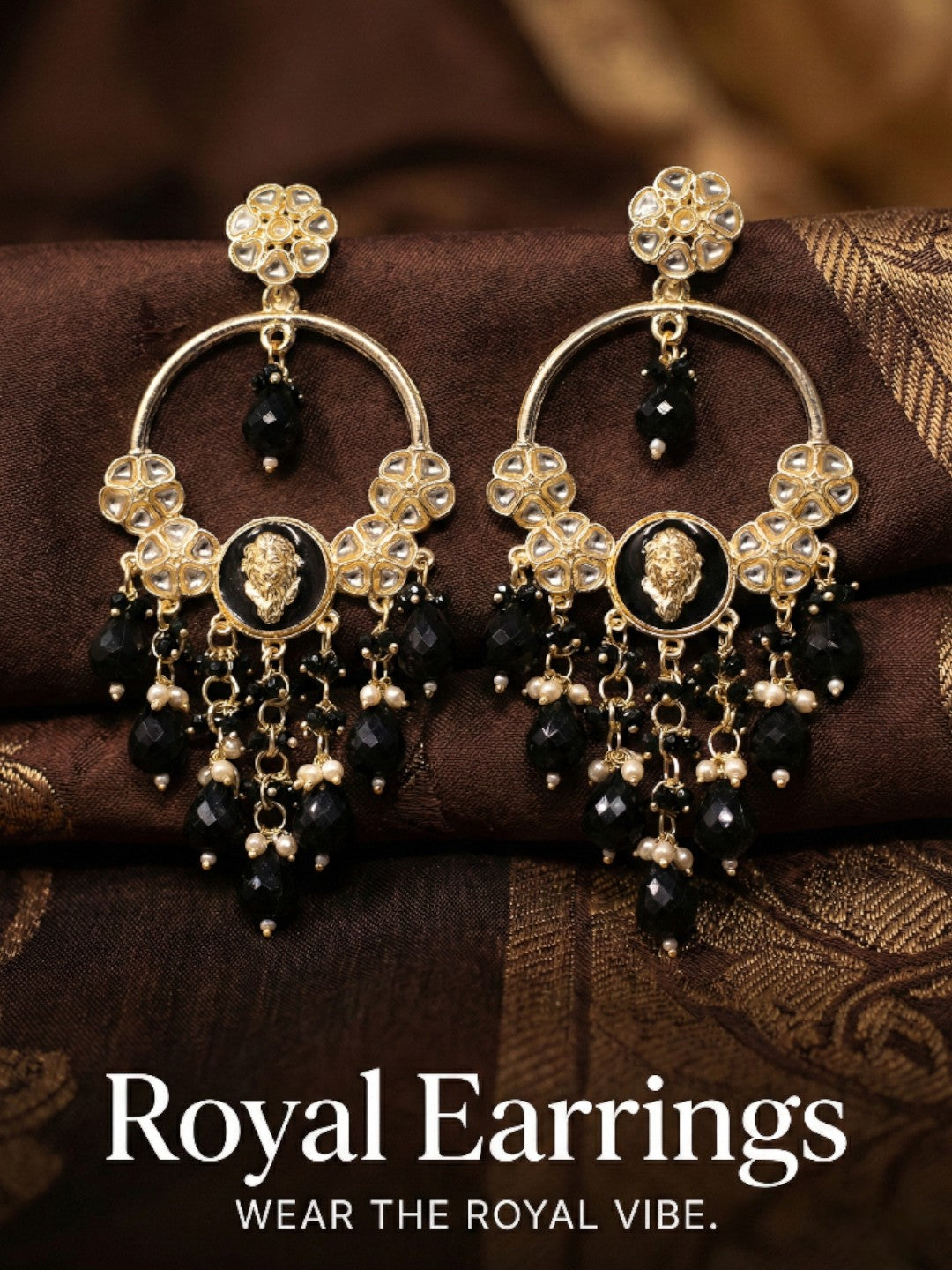 Meira Jewellery Gold Plated Traditional Kundan Drop Earrings for Women, Statement Chandbali Style Earrings with Stone Work and Beaded Dangling Drops, Festive Wedding Party Long Dangler Earrings-27