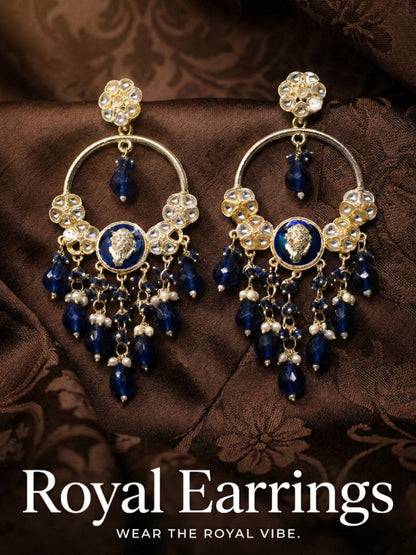 Meira Jewellery Gold Plated Traditional Kundan Drop Earrings for Women, Statement Chandbali Style Earrings with Stone Work and Beaded Dangling Drops, Festive Wedding Party Long Dangler Earrings-28